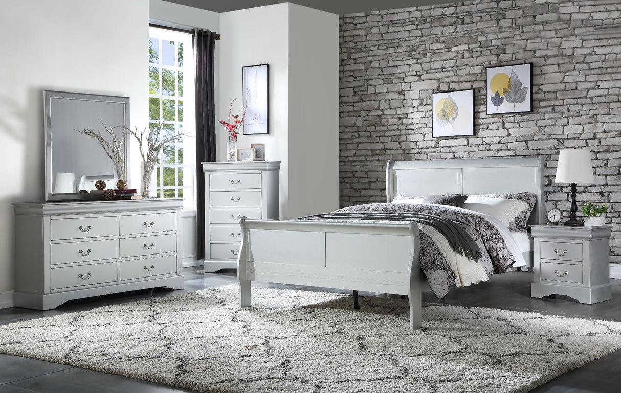 Louis Platinum Finish Philippe Twin Bed