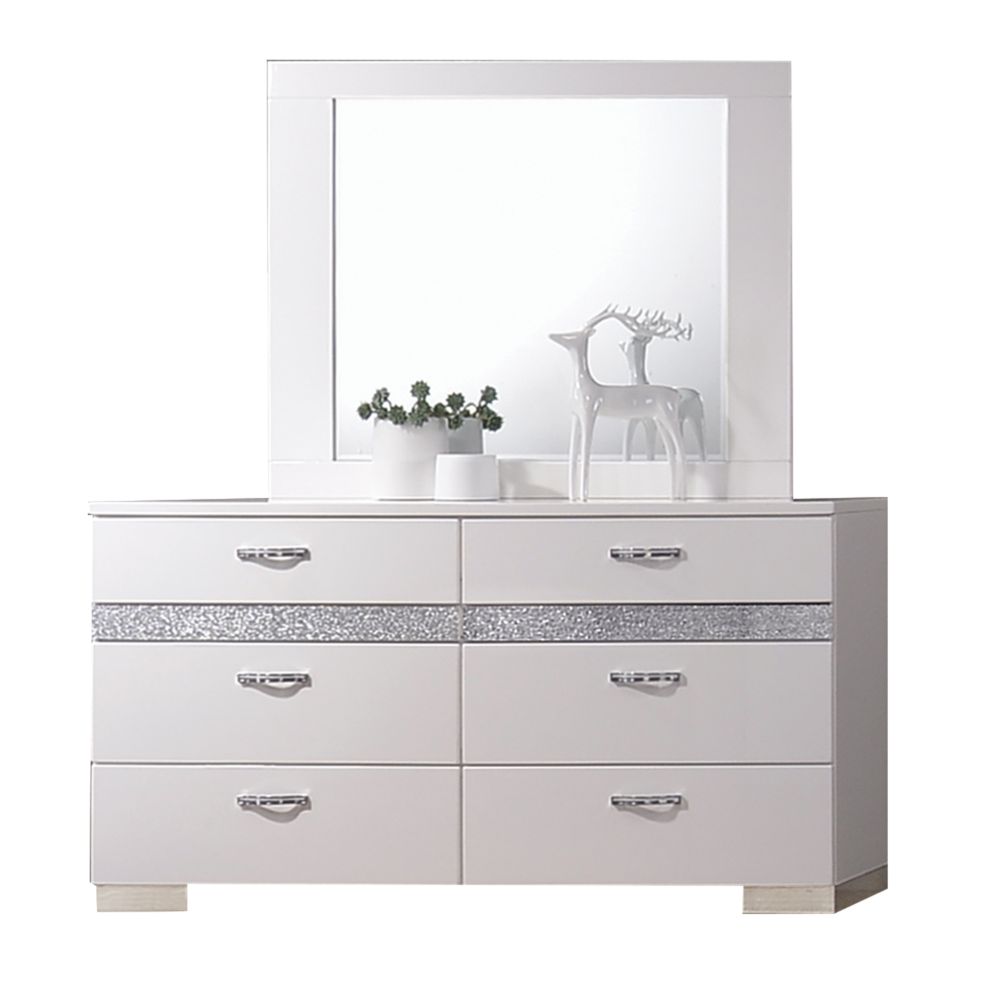 Naima White High Gloss Finish Ii Dresser