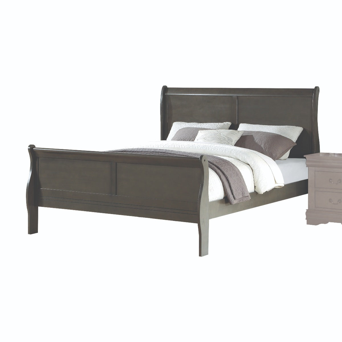 Louis Dark Gray Finish Philippe Eastern King Bed