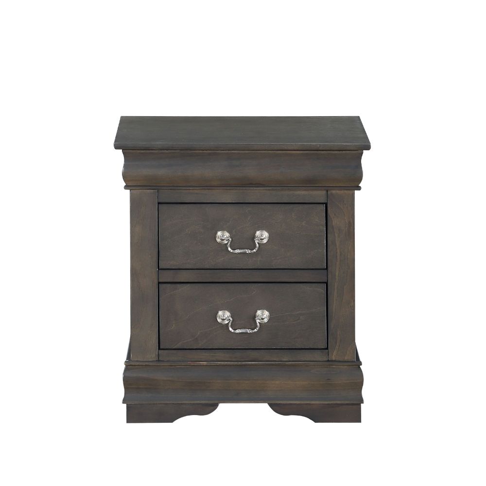 Louis Dark Gray Finish Philippe Nightstand