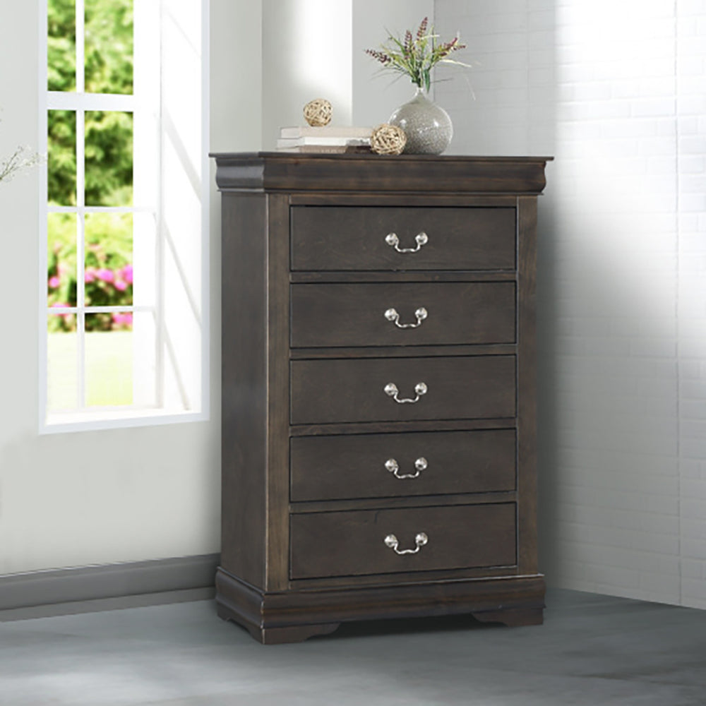 Louis Dark Gray Finish Philippe Chest
