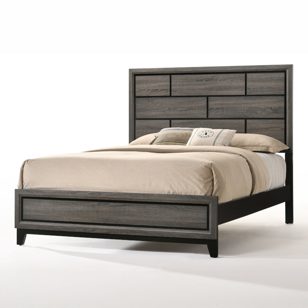 Valdemar Weathered Gray Finish Queen Bed