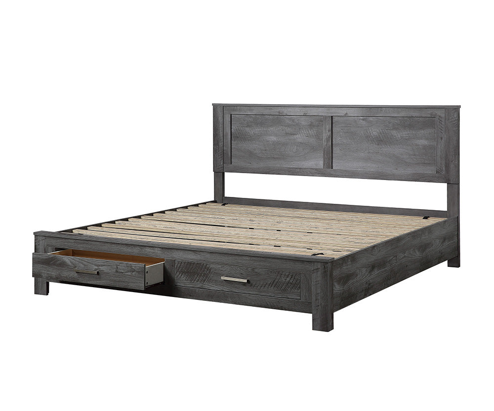 Vidalia Rustic Gray Oak Finish Eastern King Bed