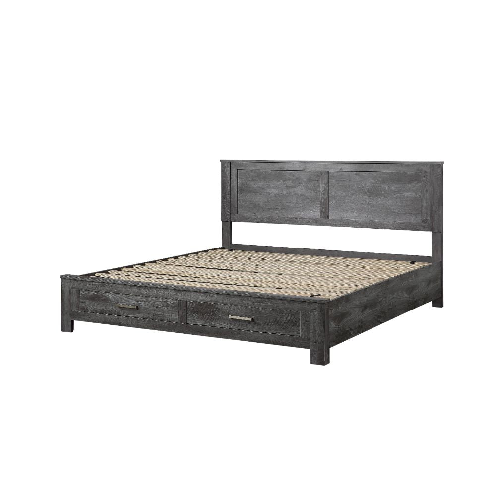 Vidalia Rustic Gray Oak Finish Queen Bed