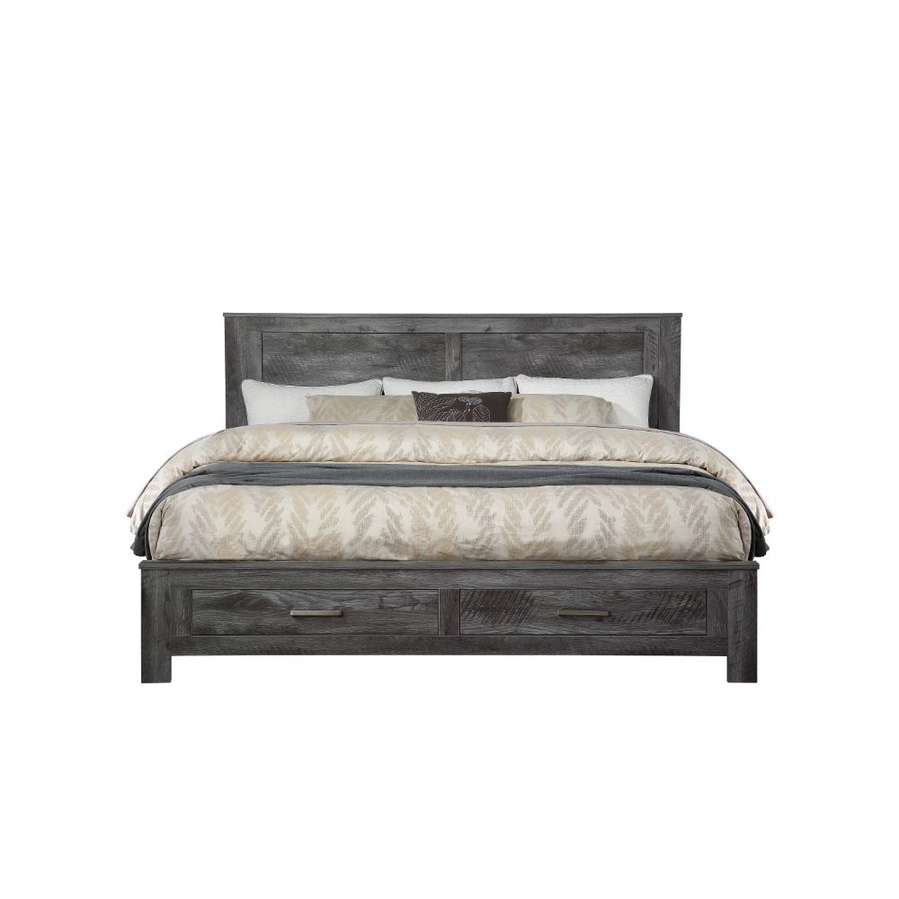 Vidalia Rustic Gray Oak Finish Queen Bed