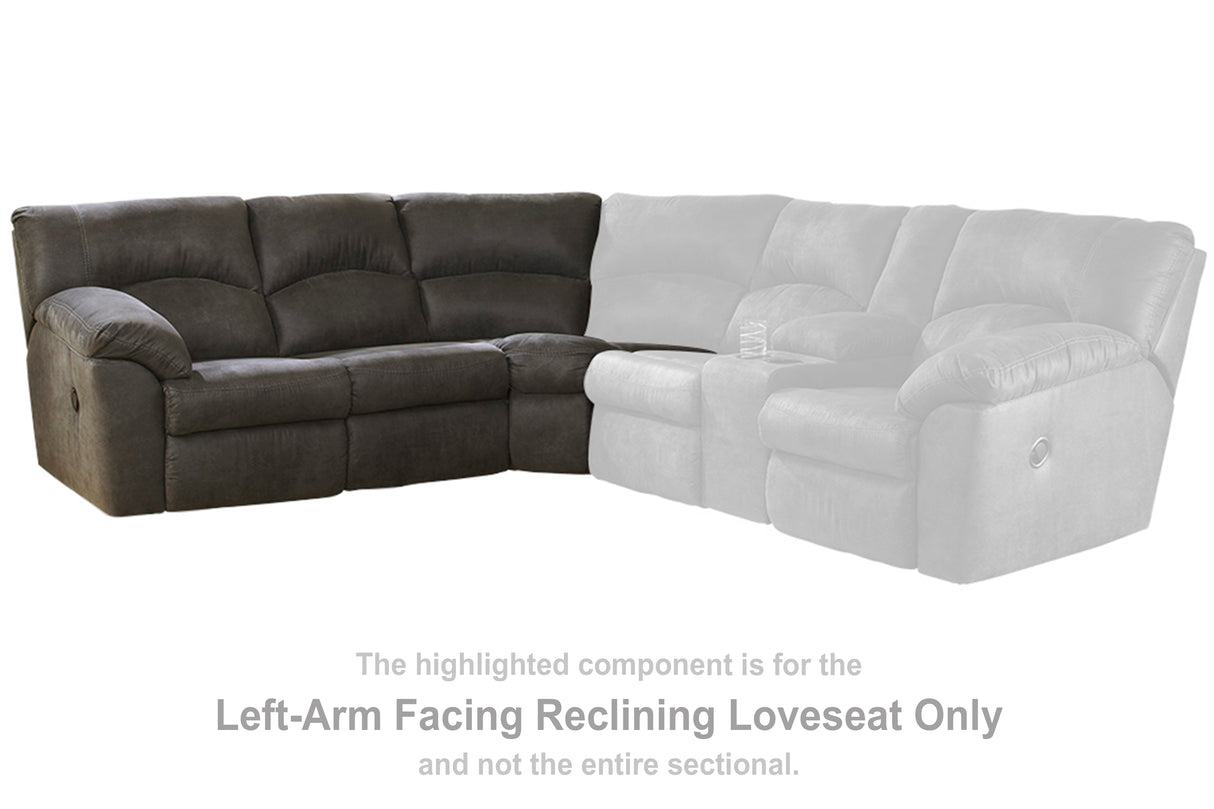 Tambo Pewter Left-Arm Facing Reclining Loveseat