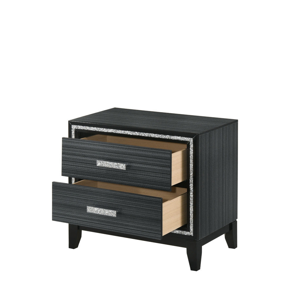 Haiden Weathered Black Finish Nightstand