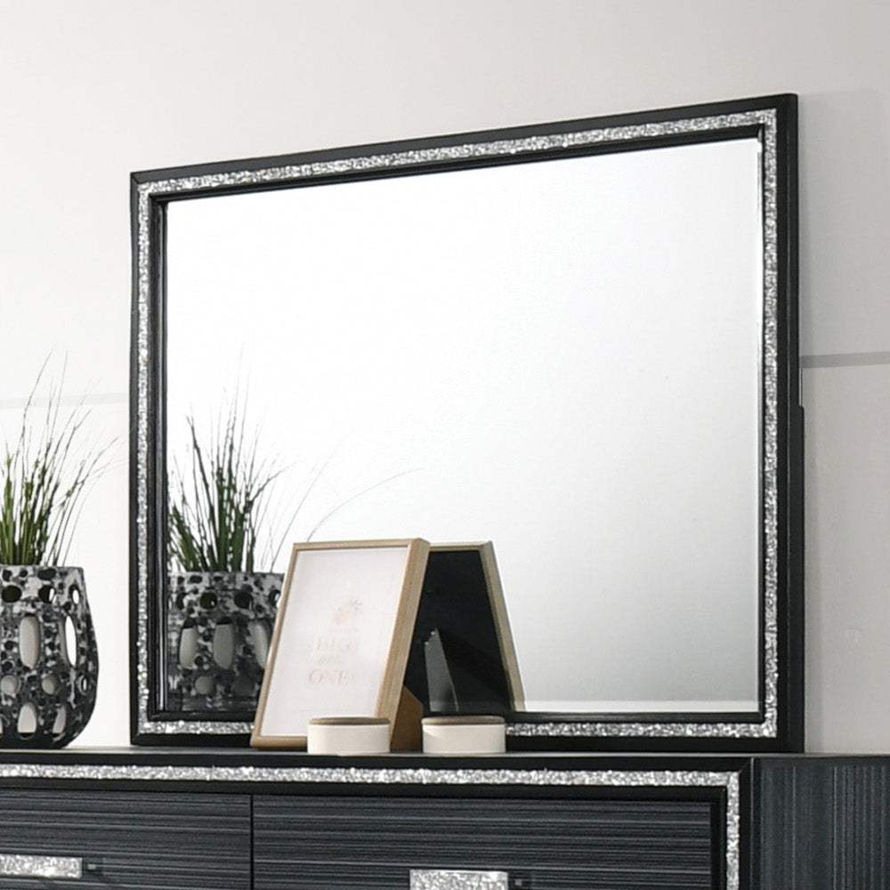 Haiden Weathered Black Finish Mirror