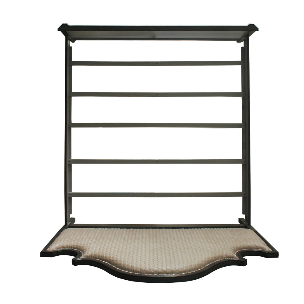 House Two Tone Beige Fabric, Charcoal & Light Gray Finish Beatrice Queen Bed