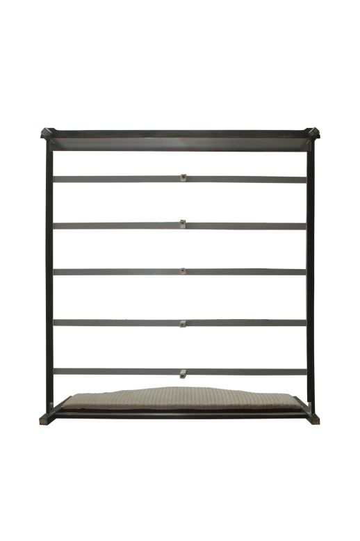 House Two Tone Beige Fabric, Charcoal & Light Gray Finish Beatrice Queen Bed