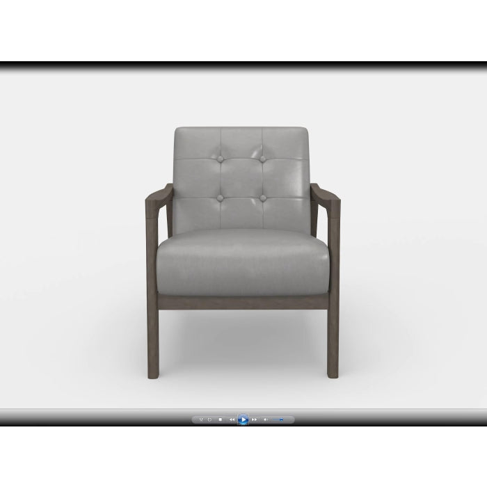 Alby Gray Faux Leather Accent Chair
