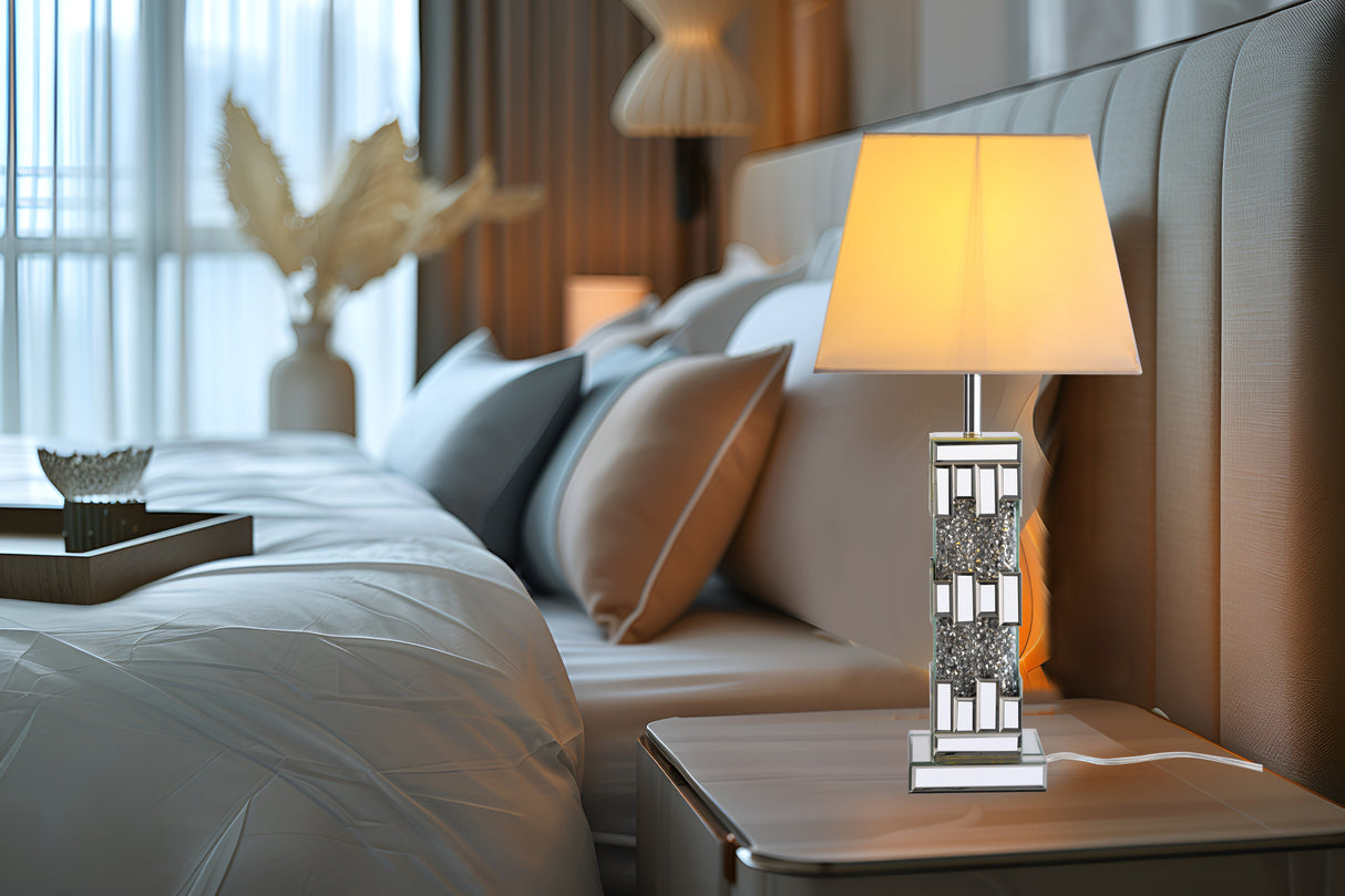 Crushed Diamond Mirrored Table Lamp