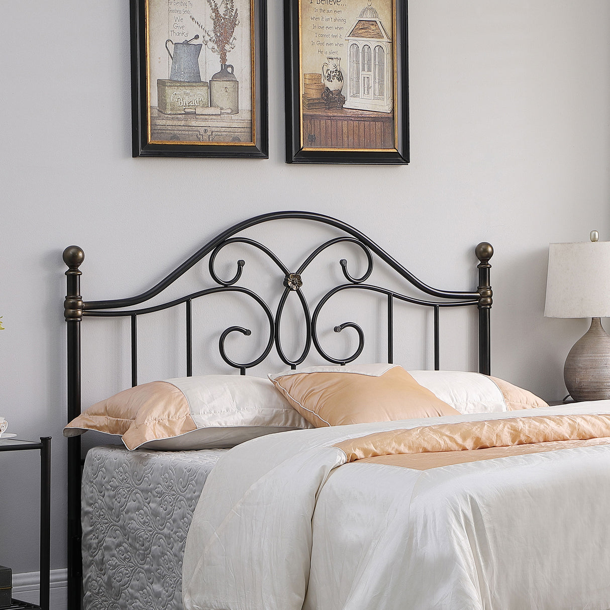 Bailey Full/Queen Metal Headboard Black And Bronze
