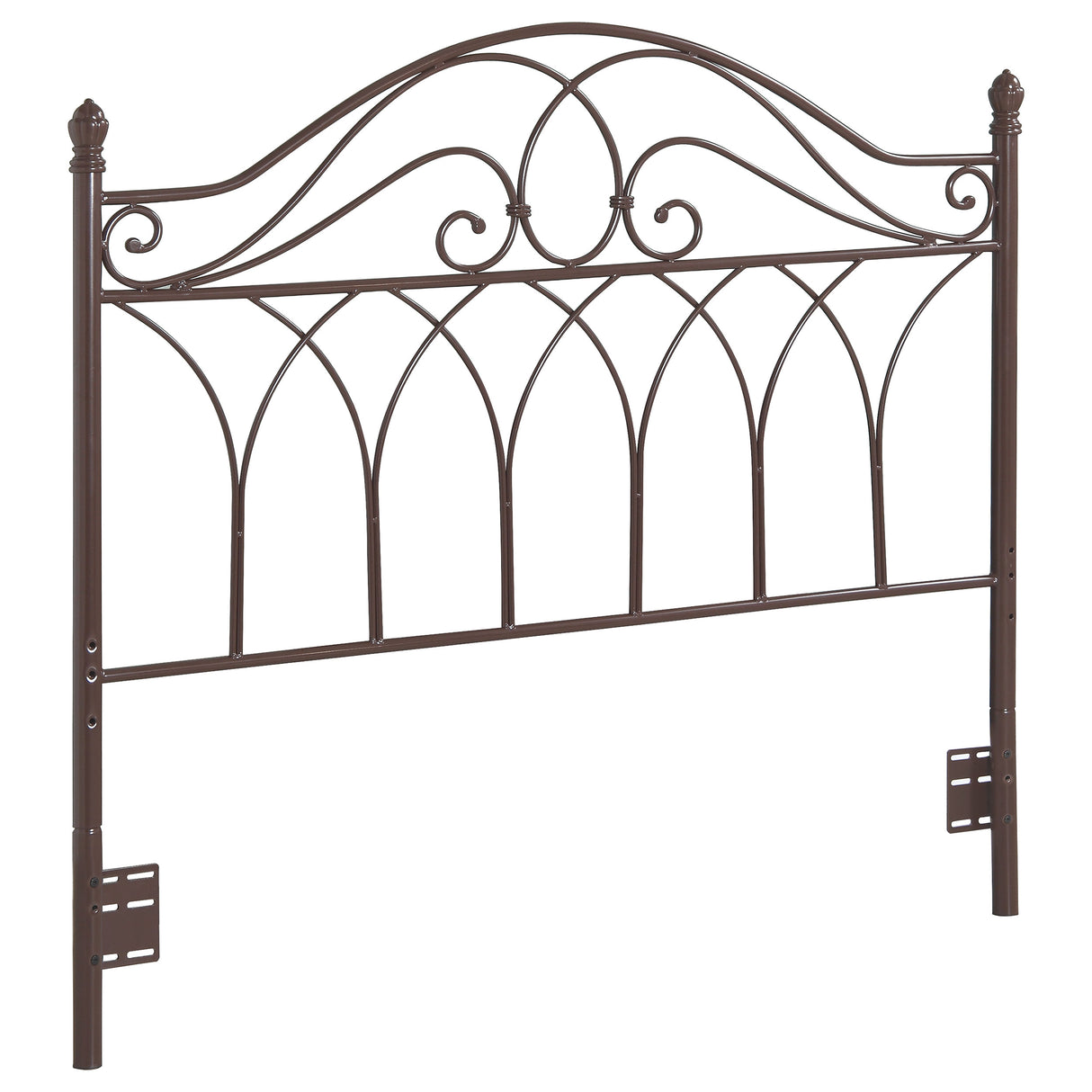 Zola Full/Queen Metal Scroll Headboard Brown