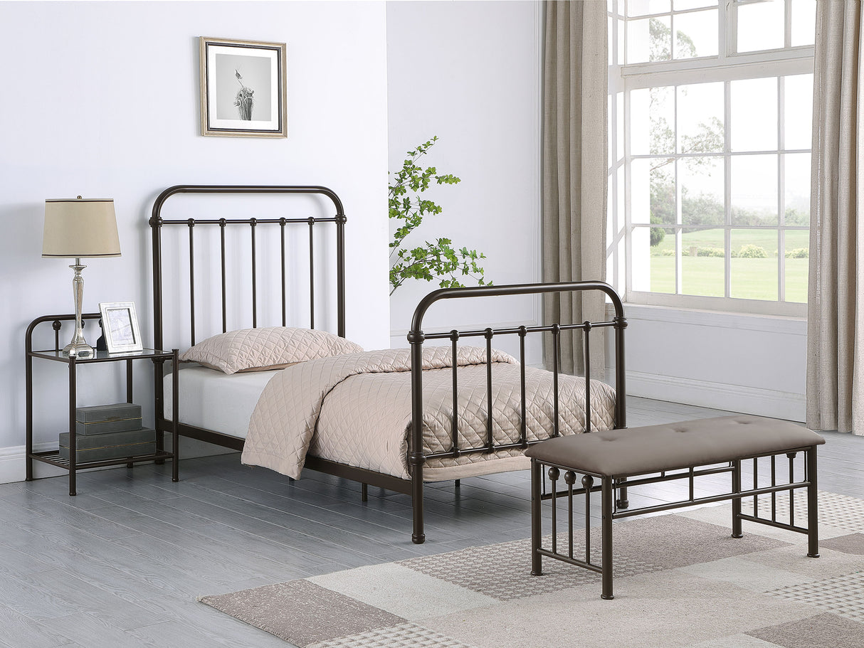 Livingston Full Panel Metal Bed Dark Bronze