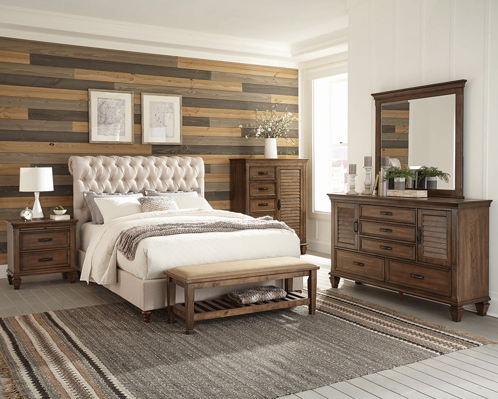 Devon Burnished Oak 4-Piece Full Bedroom Set
