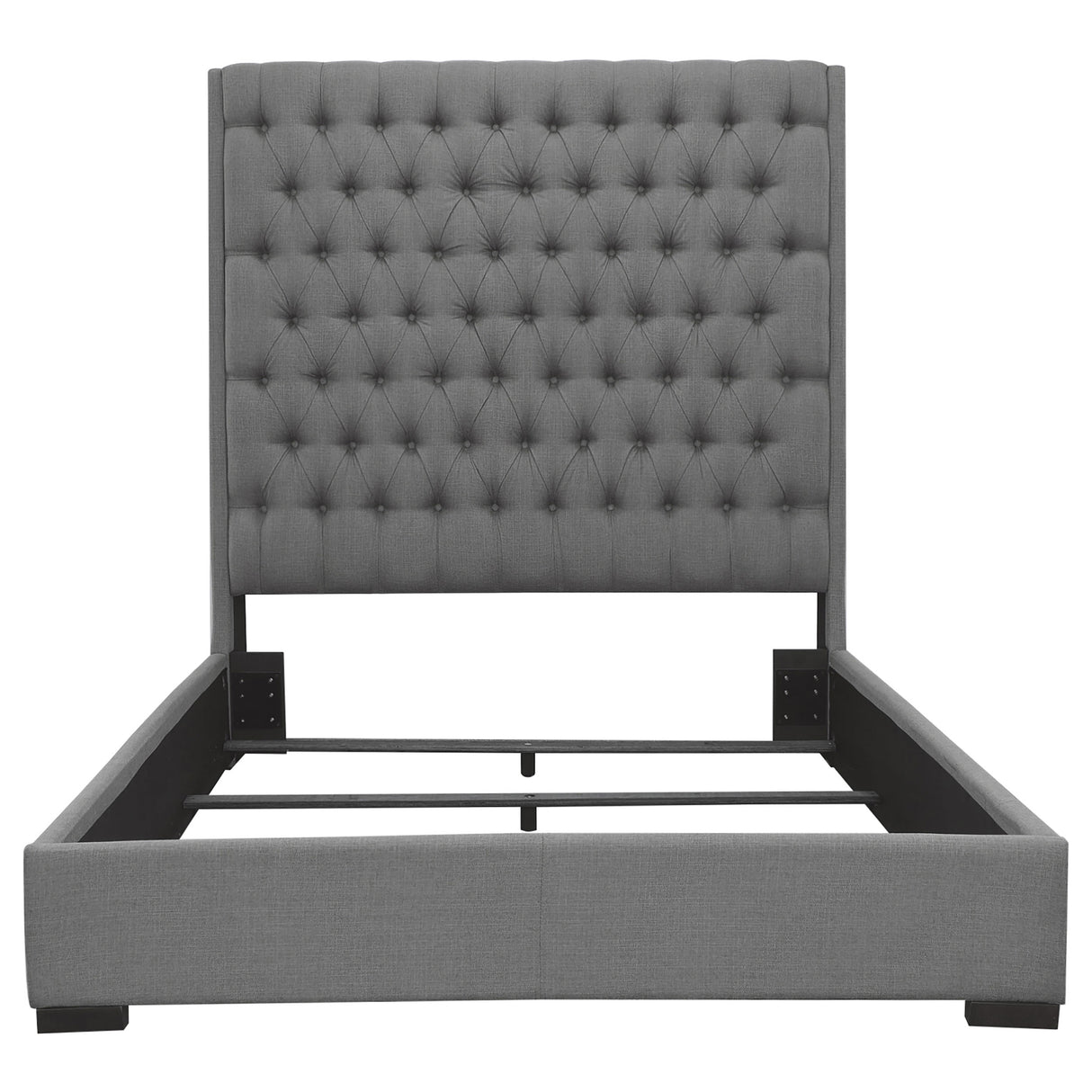 Camille Grey Upholstered Eastern King Panel Bed