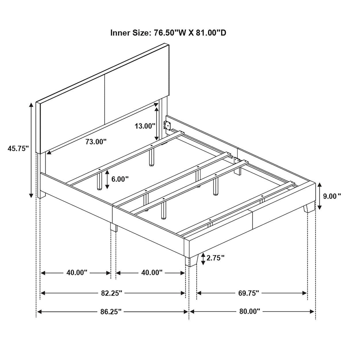 Dorian Upholstered Eastern King Bed Black