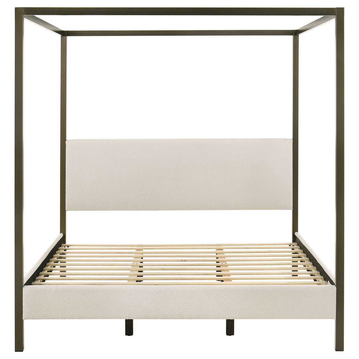 Monroe Vanilla Upholstered Eastern King Canopy Bed