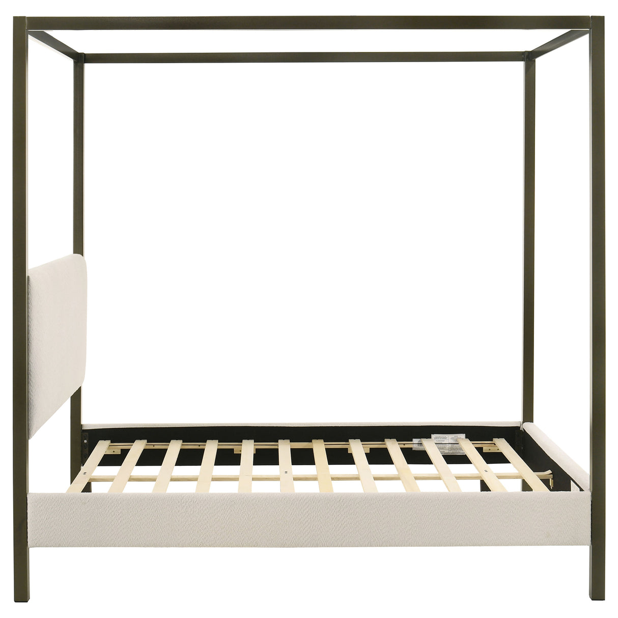 Monroe Vanilla Upholstered Queen Canopy Bed