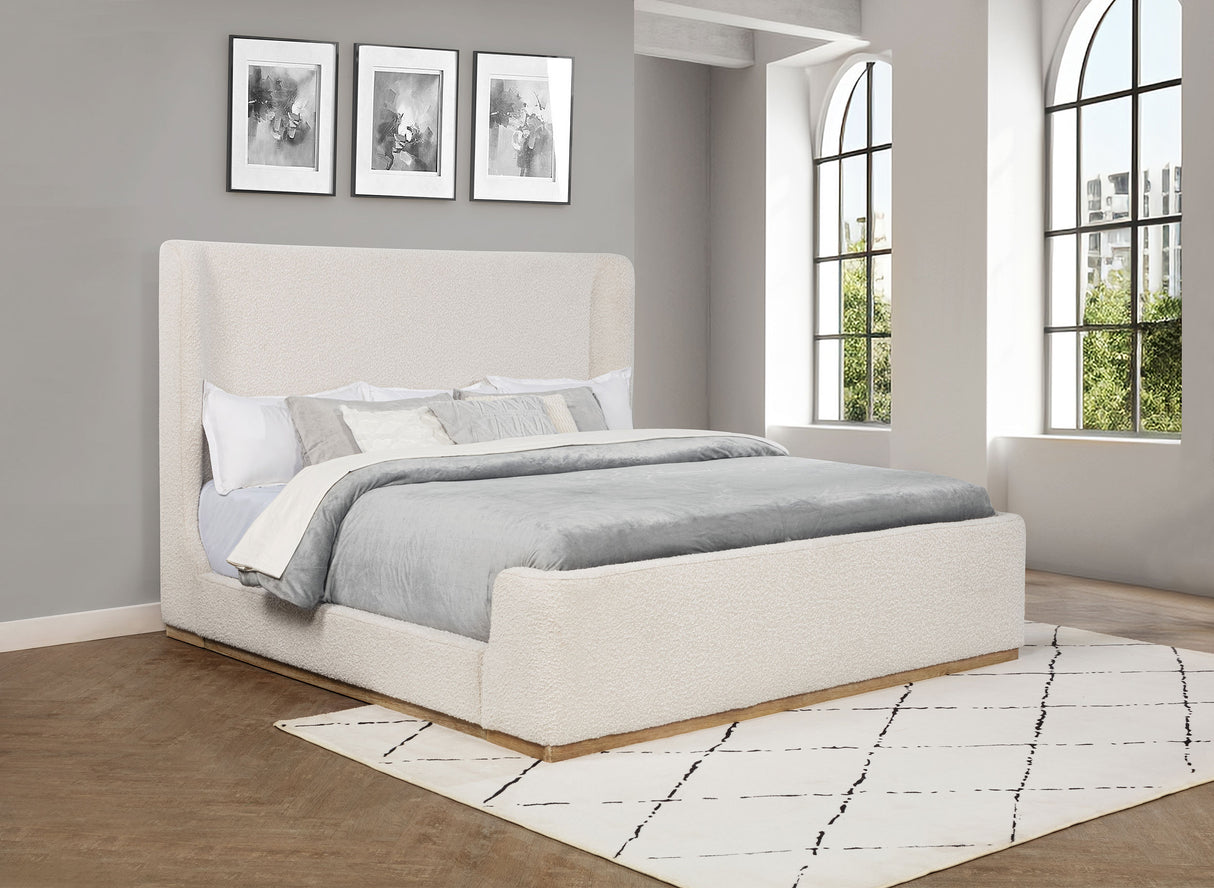 Nala Cream Upholstered Eastern King Sleigh Bed