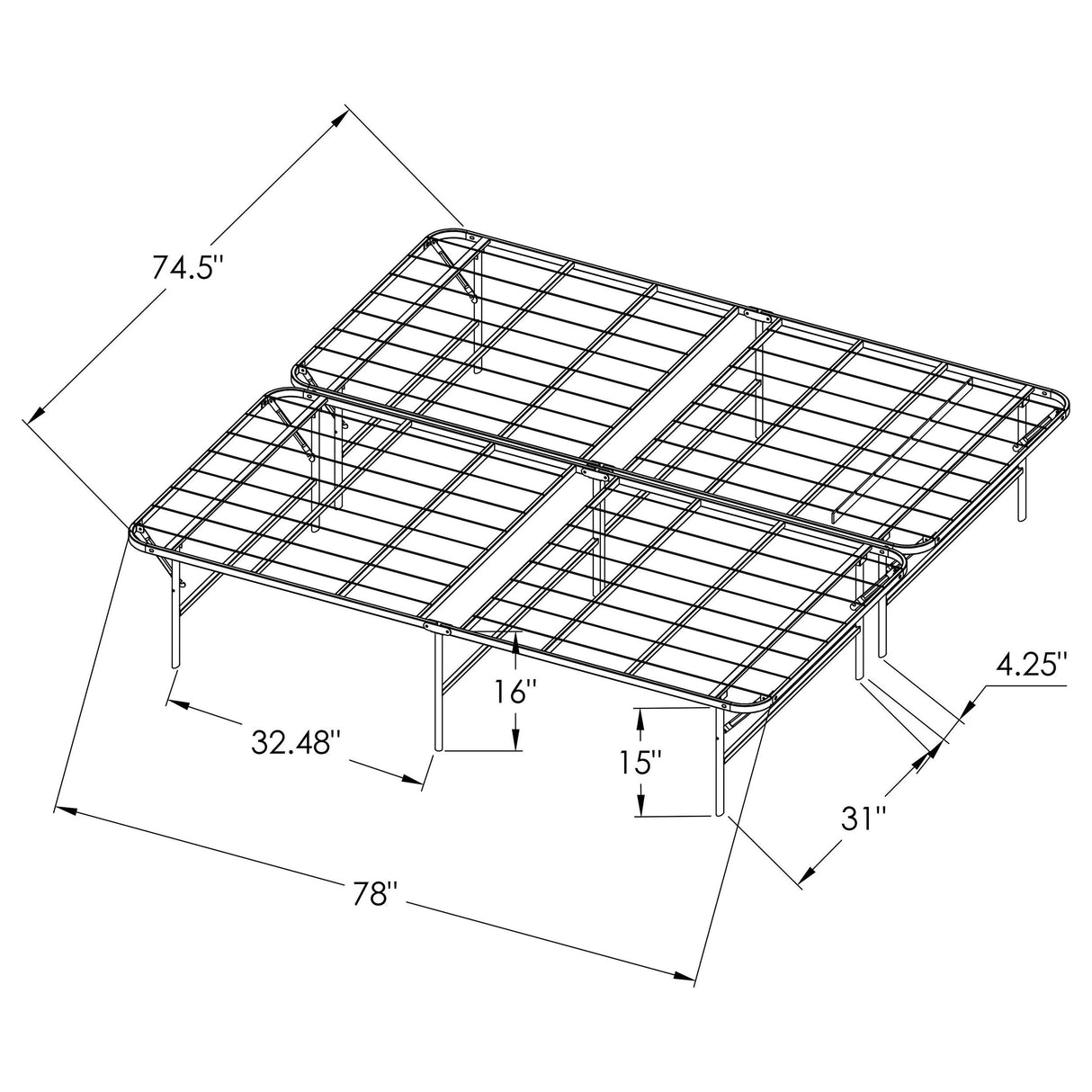 Waldin Eastern King Mattress Support Black