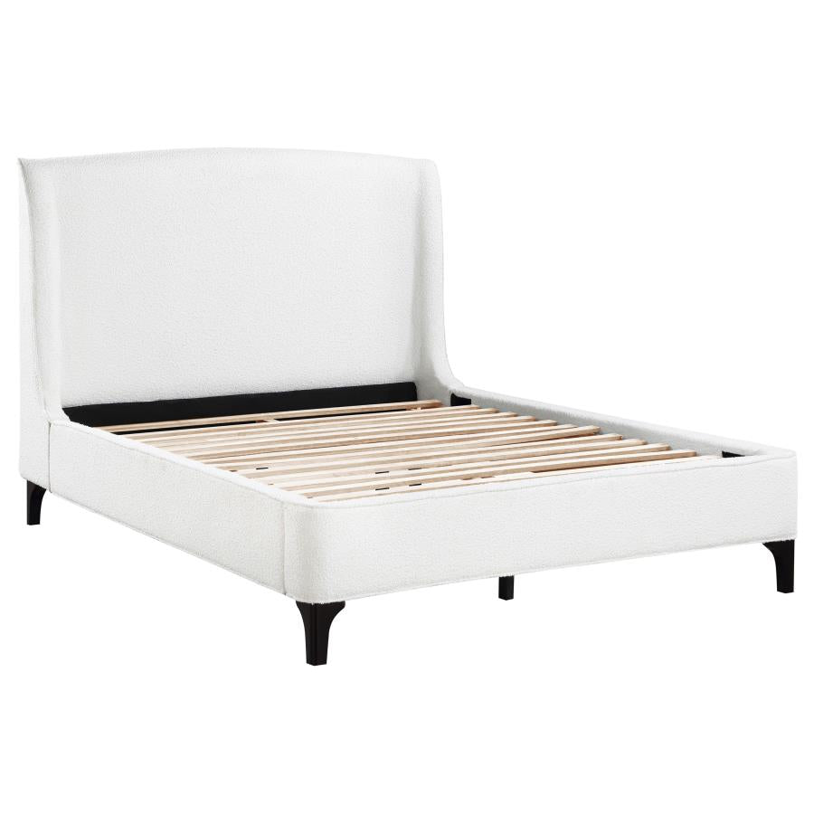 Mosby Snow Upholstered Eastern King Wingback Bed