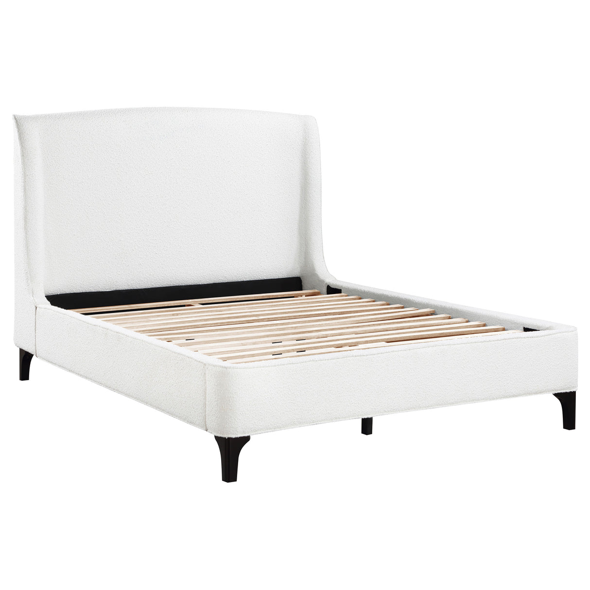 Mosby Snow Upholstered Queen Wingback Bed