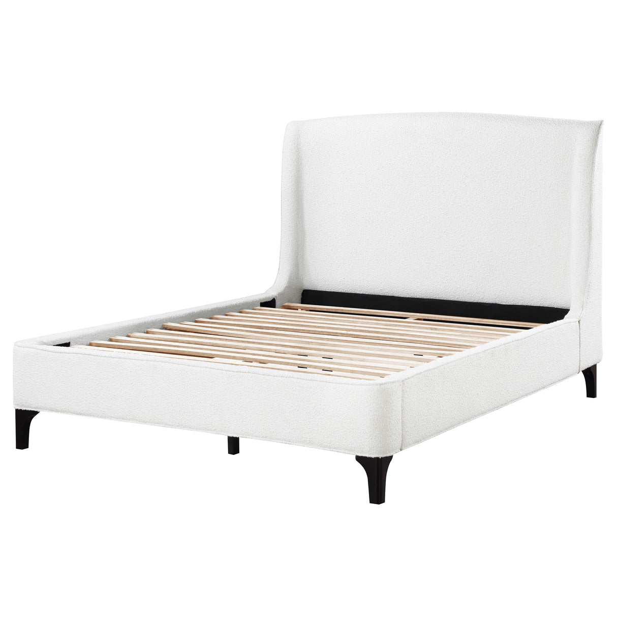 Mosby Snow Upholstered Queen Wingback Bed