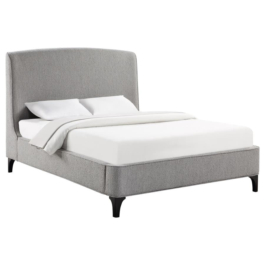 Mosby Grey Upholstered Eastern King Wingback Bed