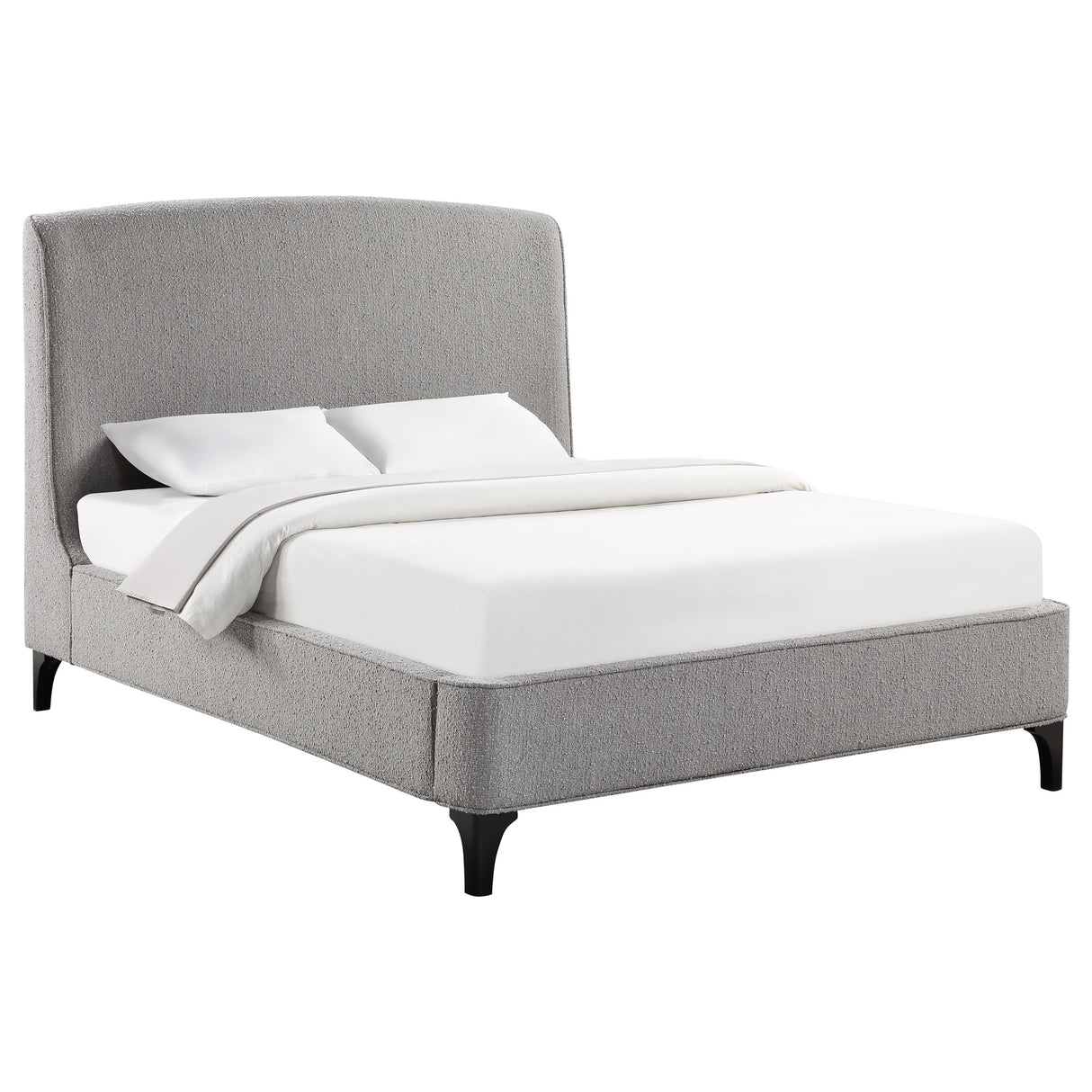 Mosby Grey Upholstered Eastern King Wingback Bed