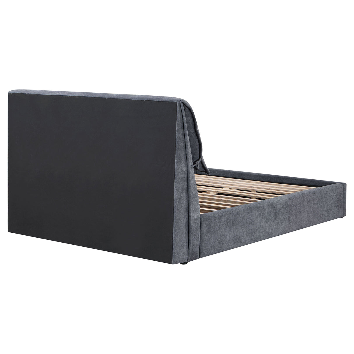 Laurel Dark Grey Upholstered Eastern King Panel Bed