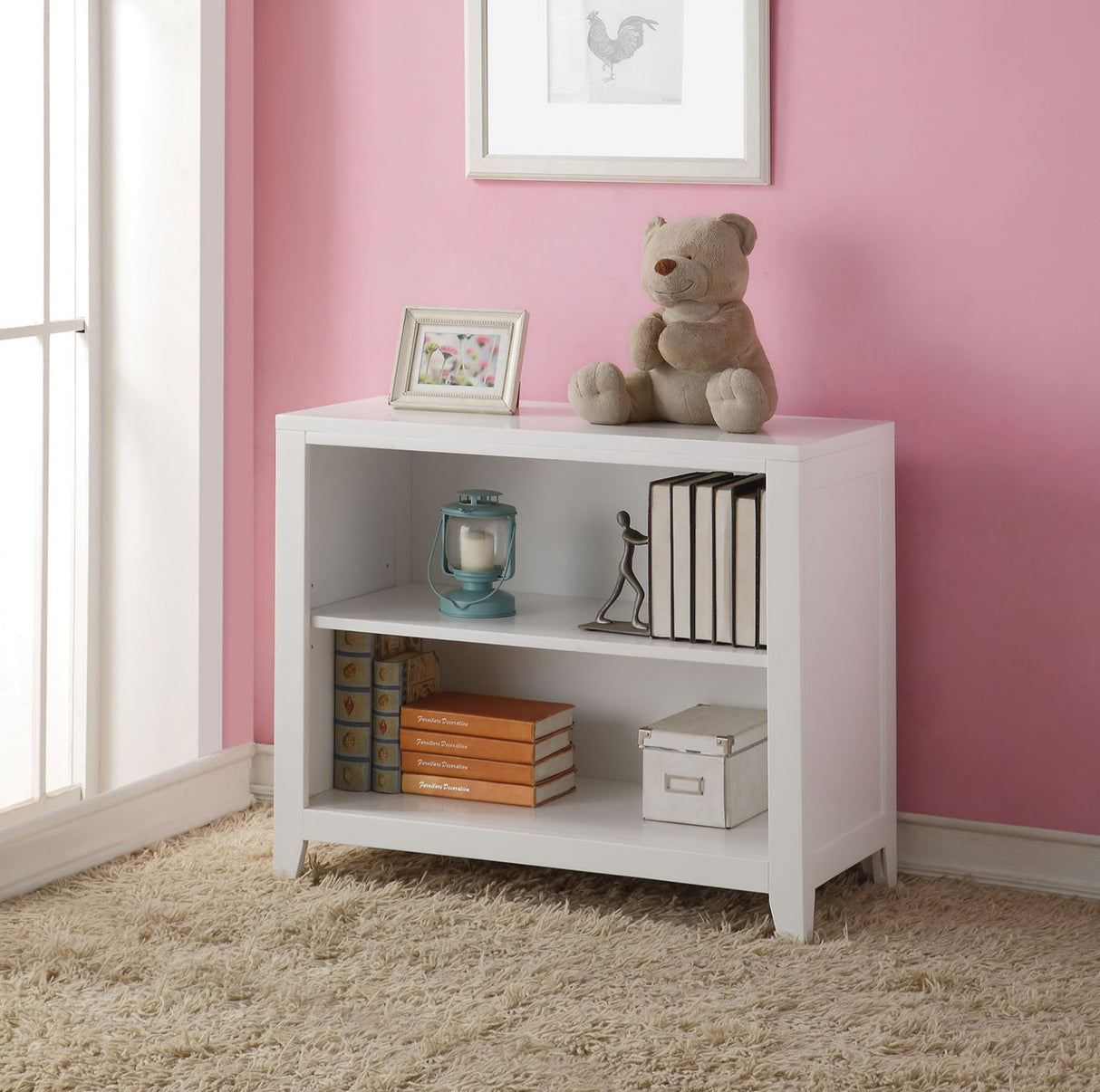 Lacey White Finish Bookshelf