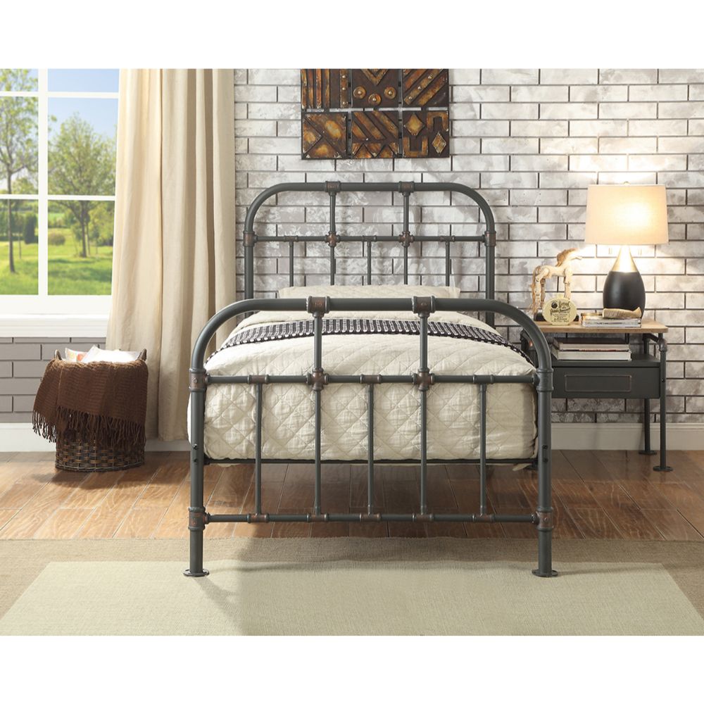 Nicipolis Sandy Gray Finish Twin Bed