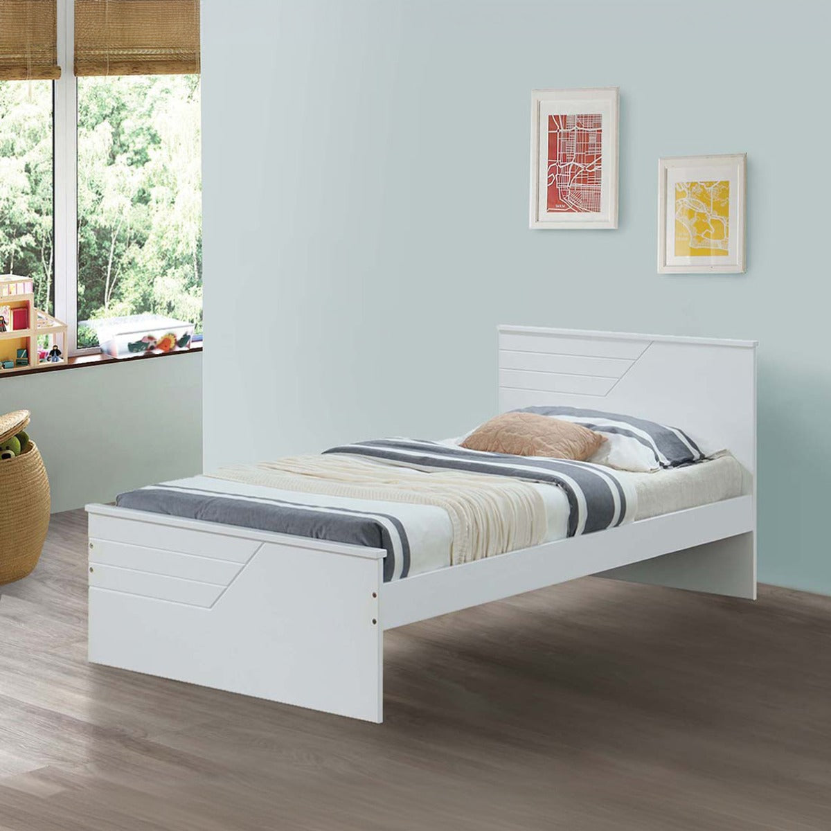 Ragna White Finish Twin Bed