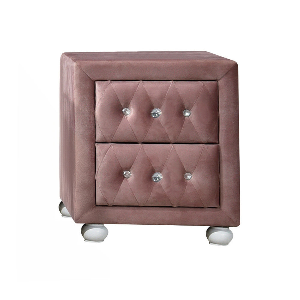 Reggie Pink Fabric Nightstand
