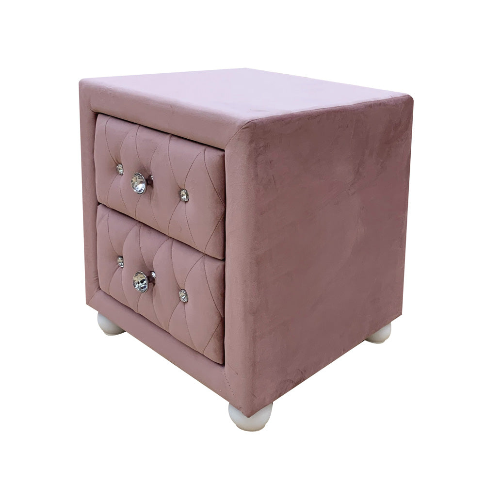 Reggie Pink Fabric Nightstand