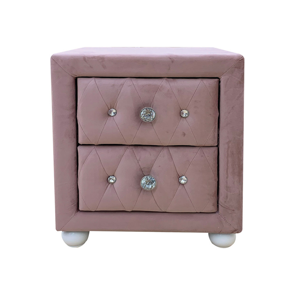 Reggie Pink Fabric Nightstand
