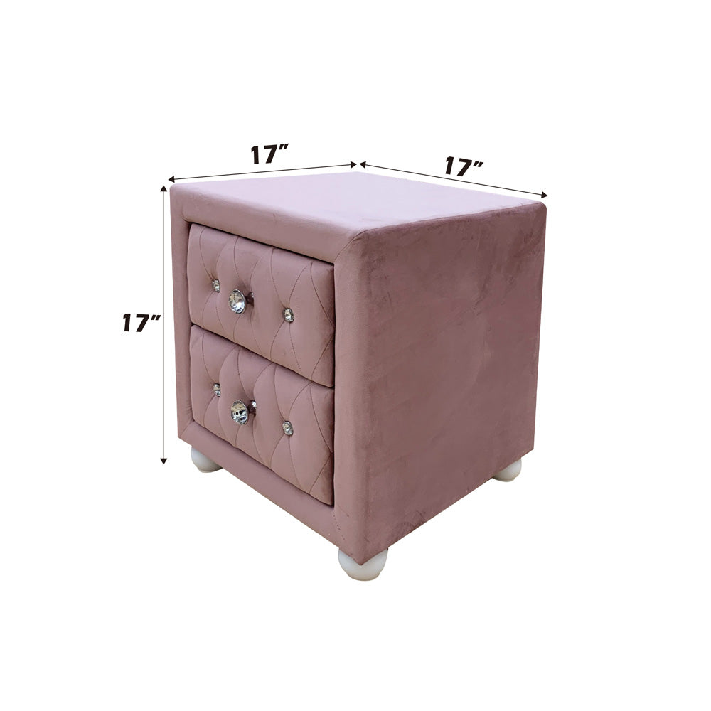 Reggie Pink Fabric Nightstand