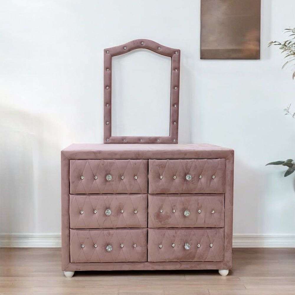Reggie Pink Fabric Dresser