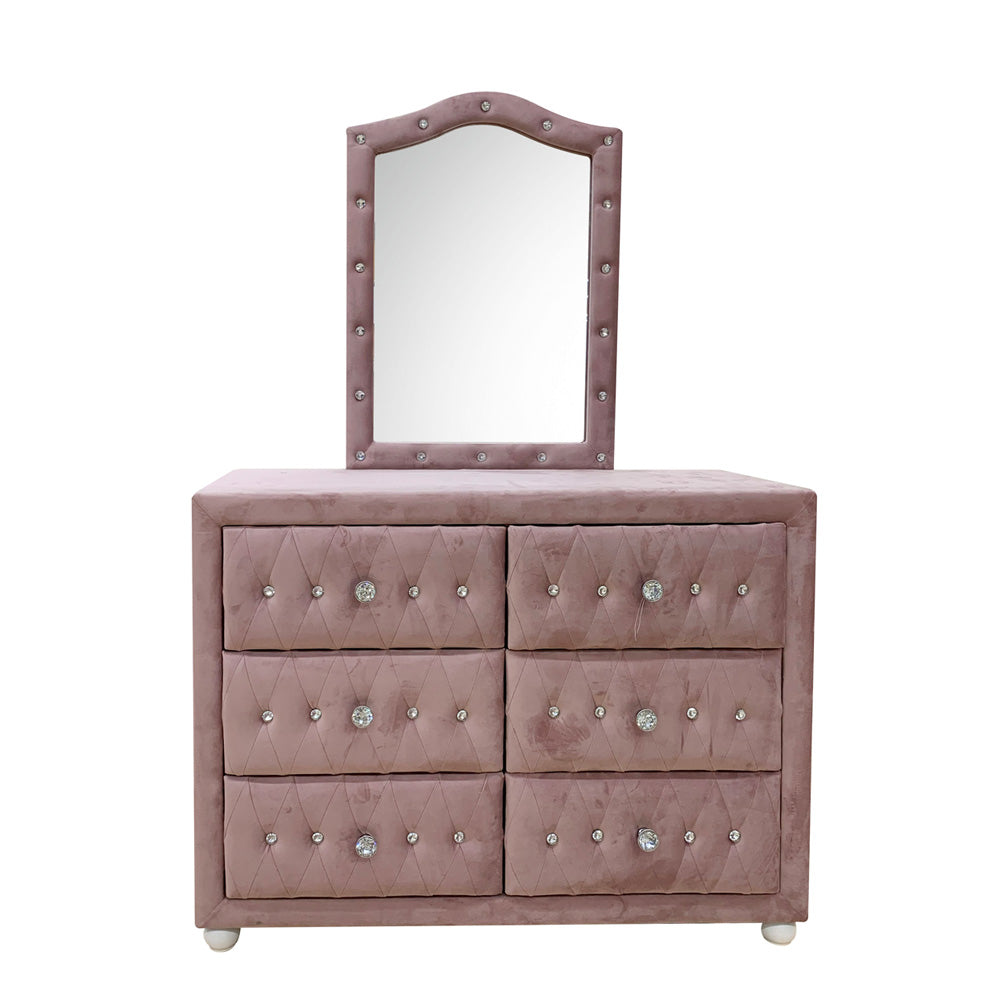 Reggie Pink Fabric Mirror