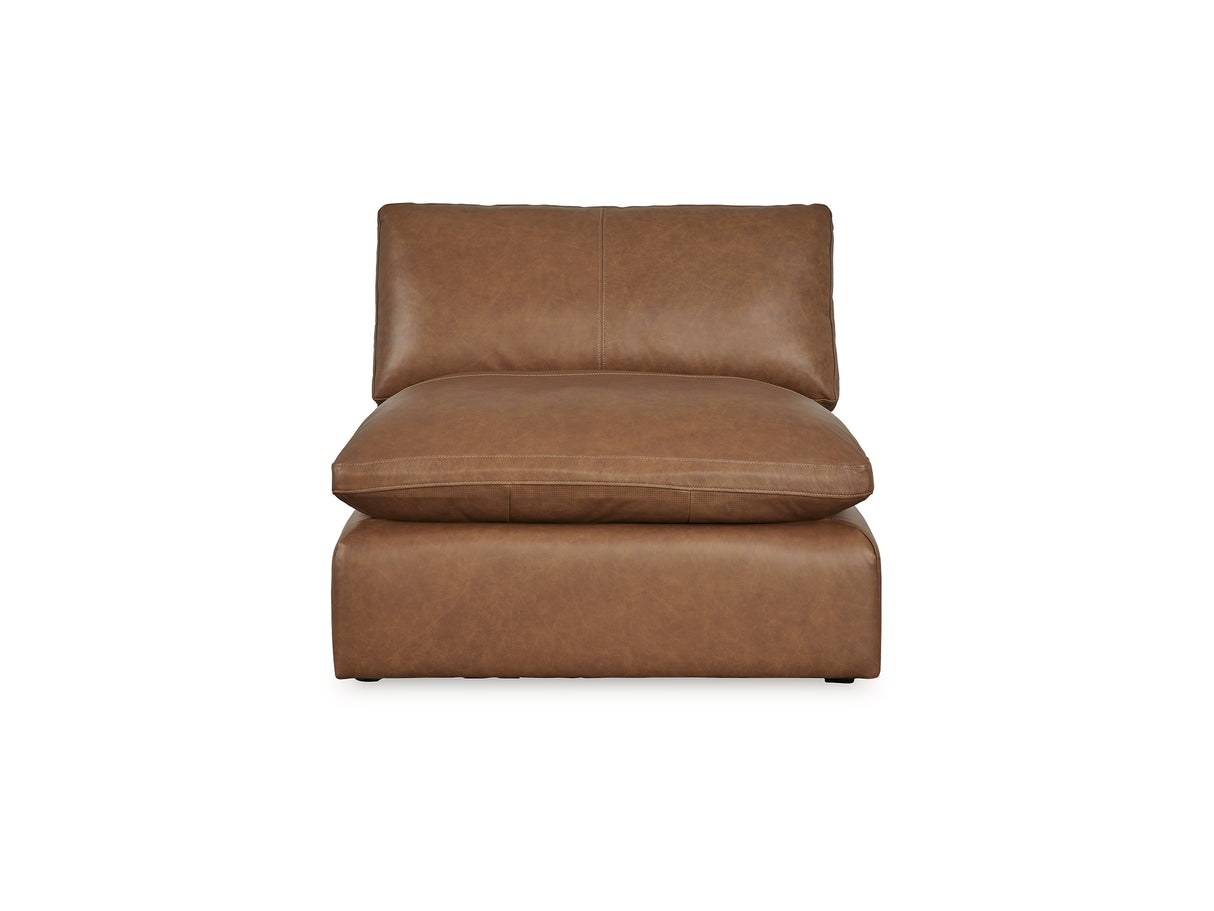 Emilia Caramel 5-Piece Sectional And Ottoman