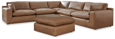 Emilia Caramel 5-Piece Sectional And Ottoman