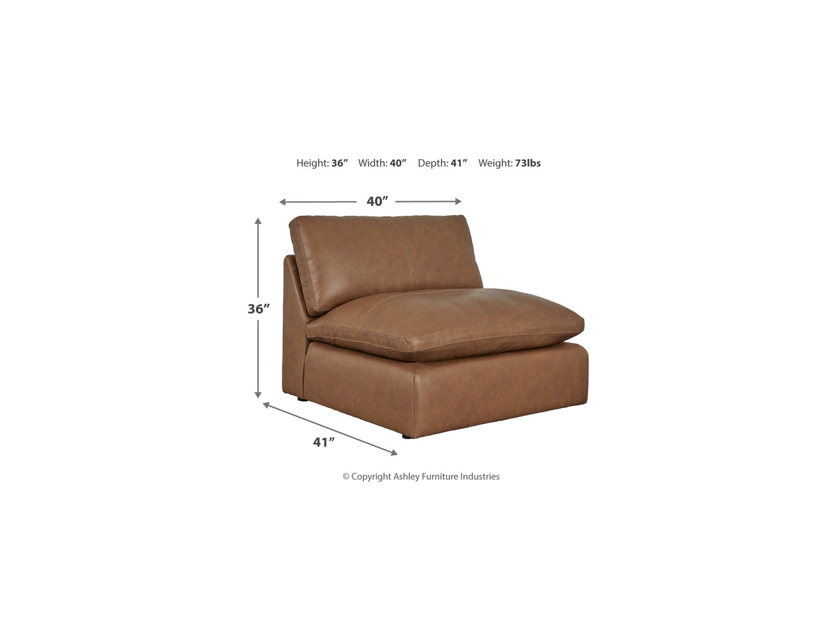 Emilia Caramel 5-Piece Sectional And Ottoman