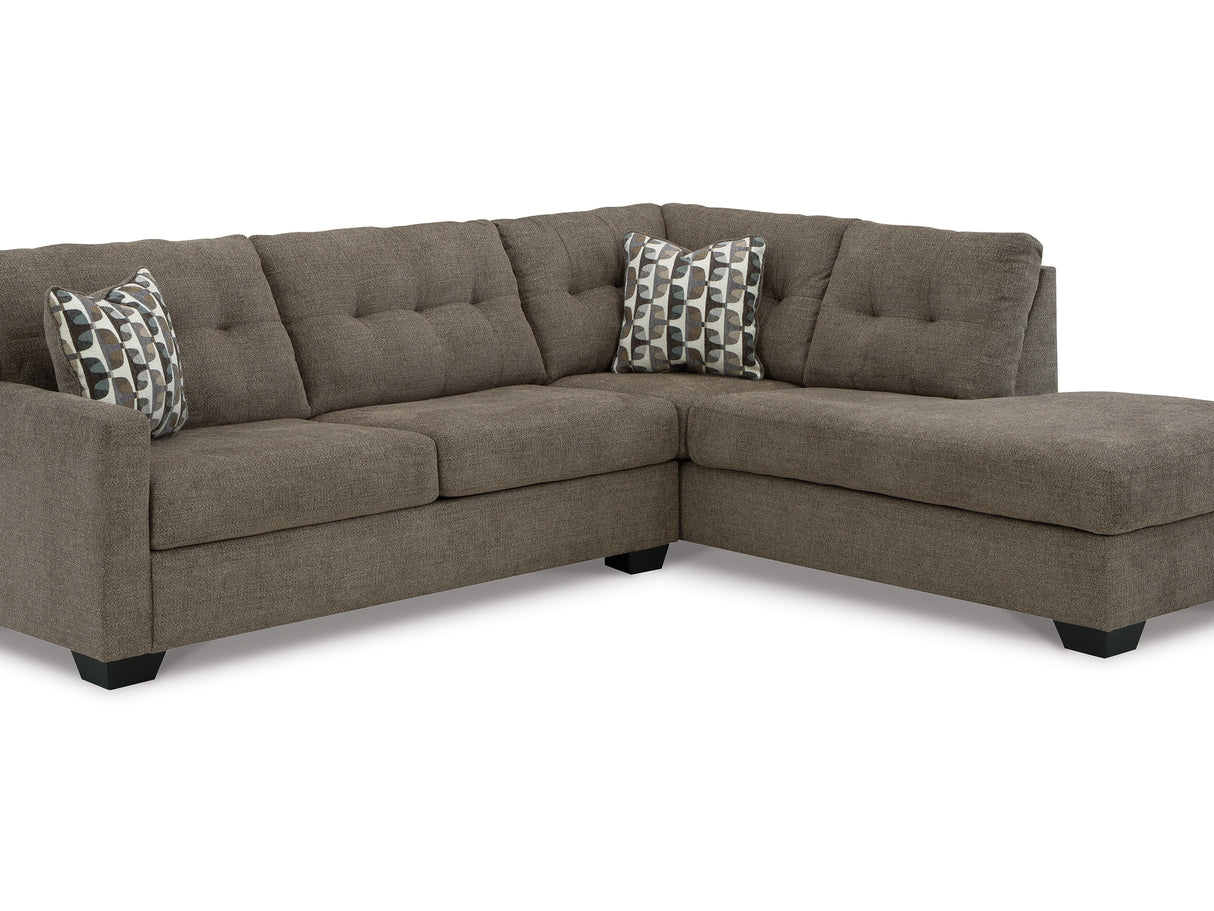 Mahoney Chocolate 2-Piece Sleeper Right-Arm Facing Sectional With Chaise