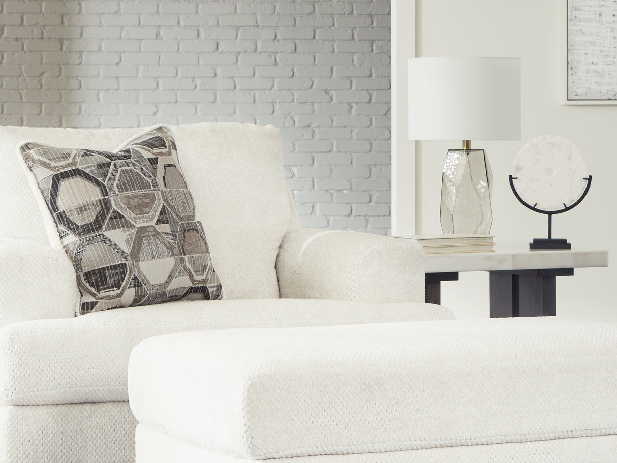 Karinne Linen Oversized Chair And Ottoman