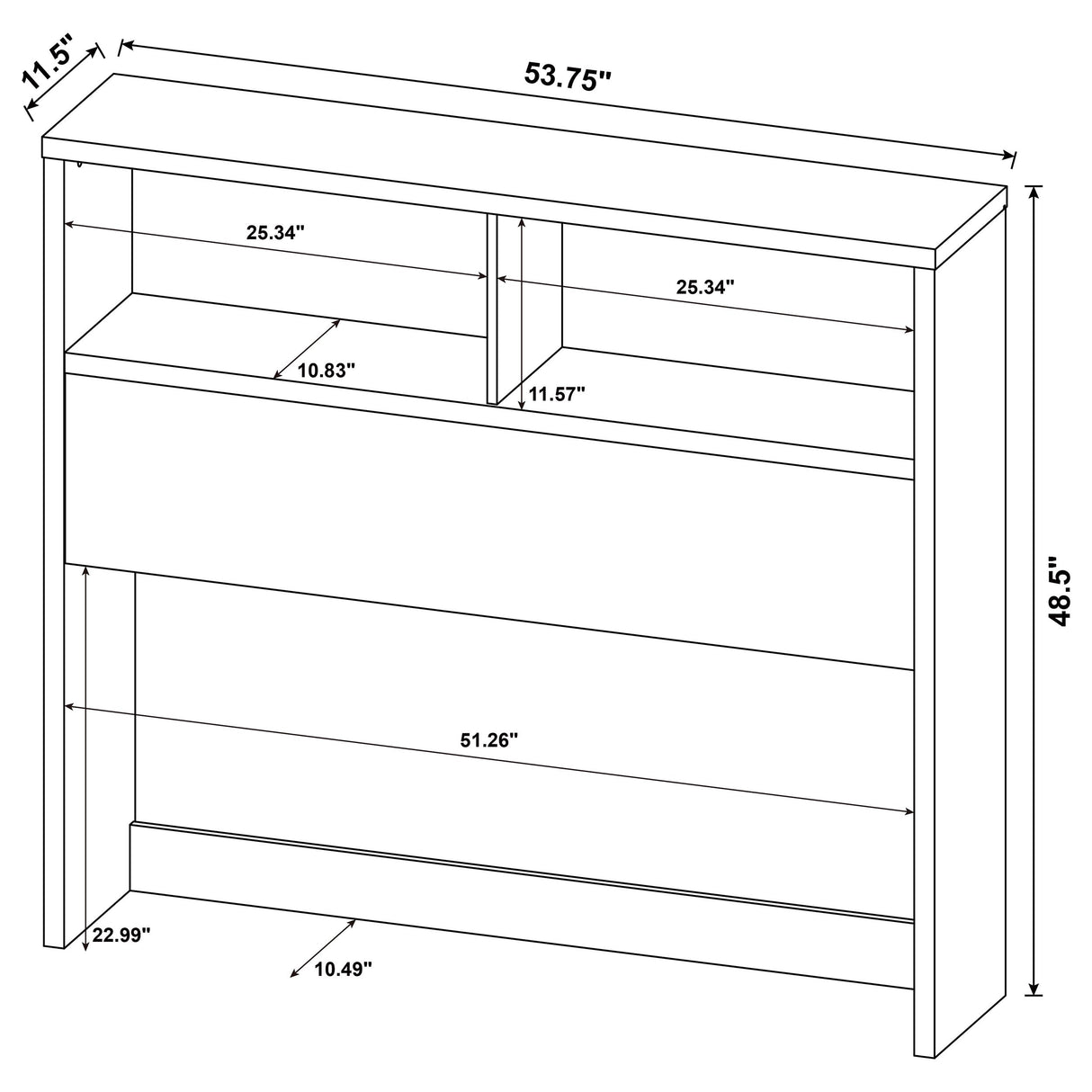 Westpark 49-inch Full Bookcase Headboard Dark Pine