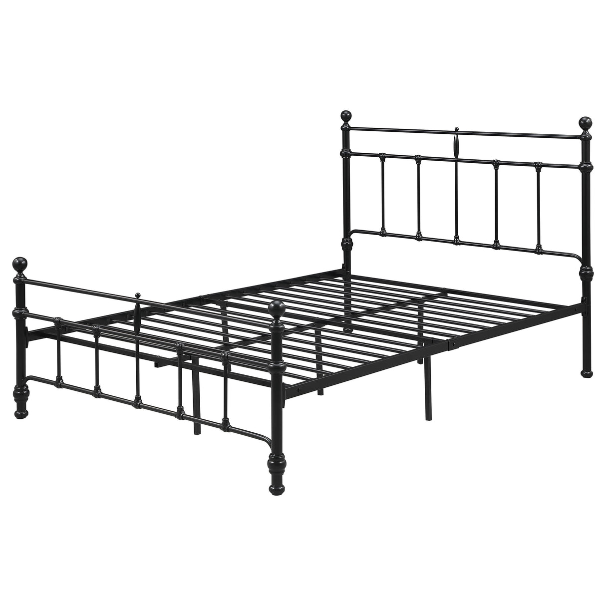 Novak Matte Black 48-Inch Metal Full Open Frame Bed