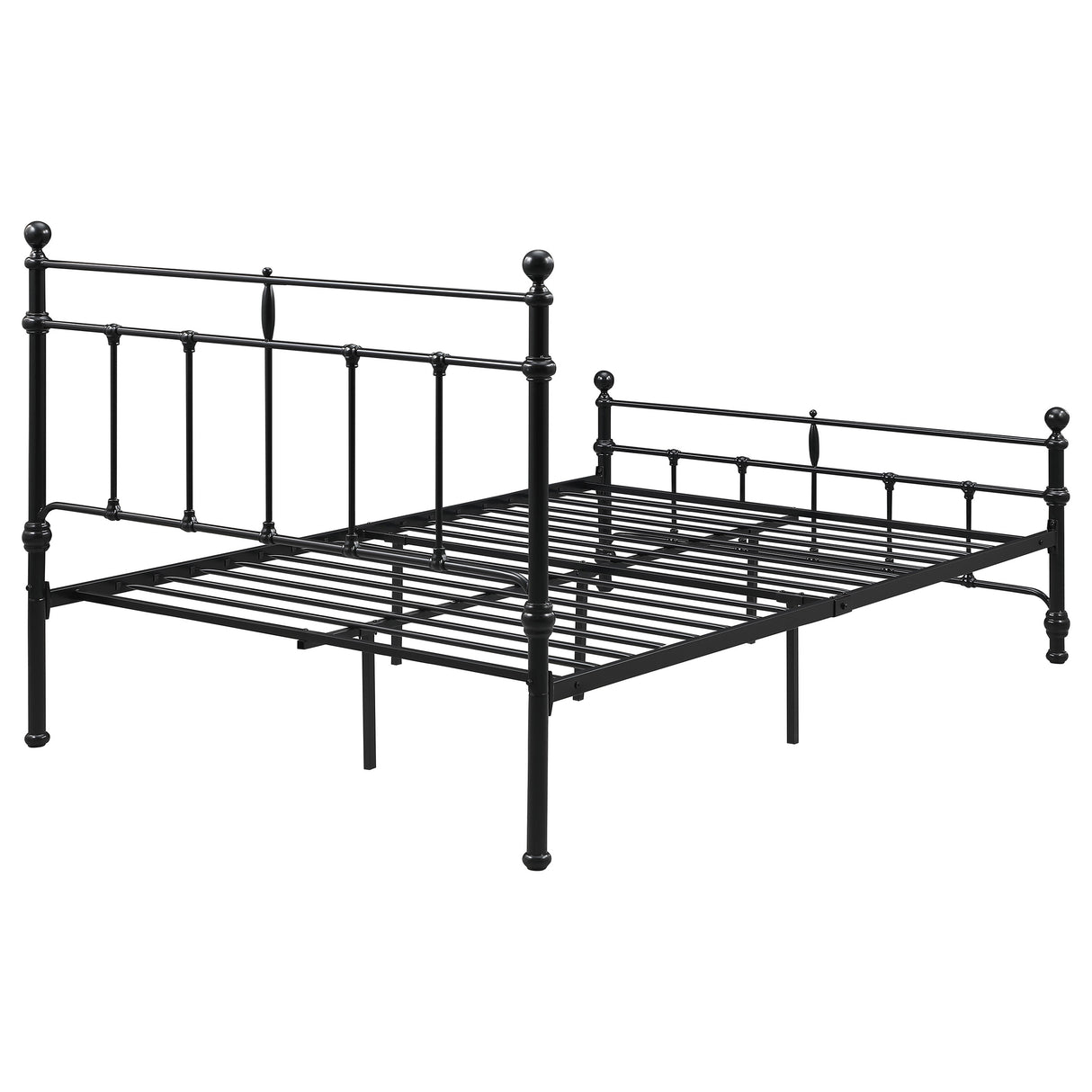 Novak Matte Black 48-Inch Metal Full Open Frame Bed