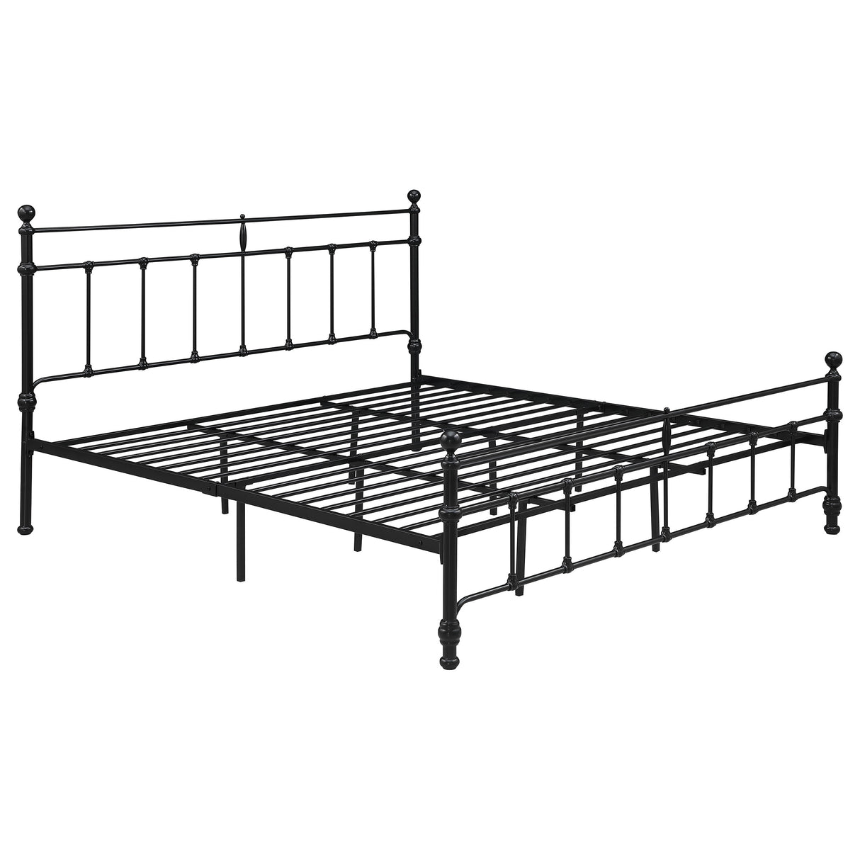 Novak Matte Black 48-Inch Metal Eastern King Open Frame Bed